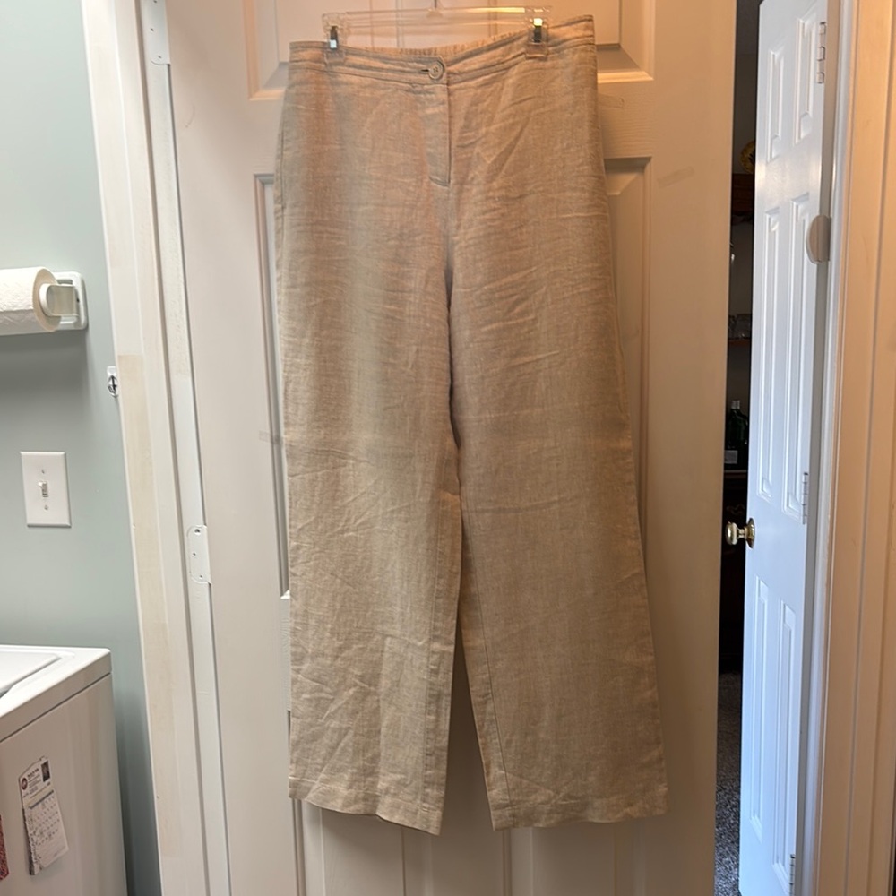 Kim Rogers Chic Linen Wide-Leg Pants
